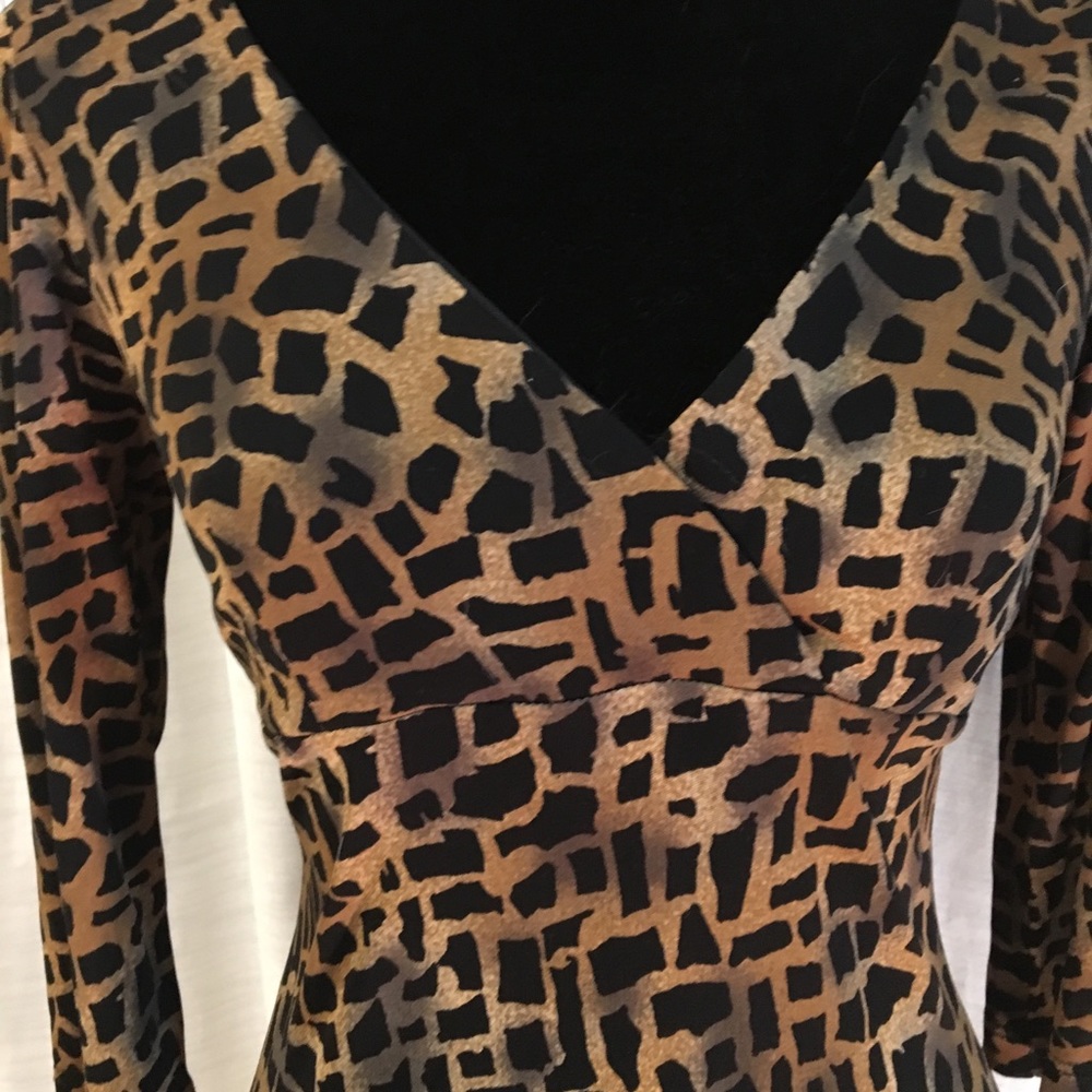 Mica M giraffe print dress v neck